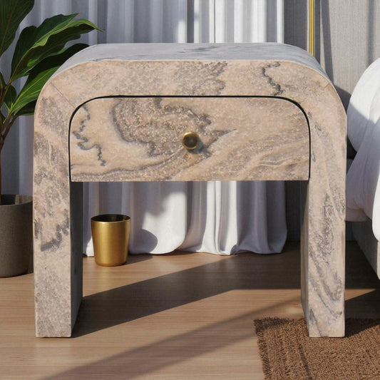 Nouveau Solid Mango Wood Bedside table with Drawer