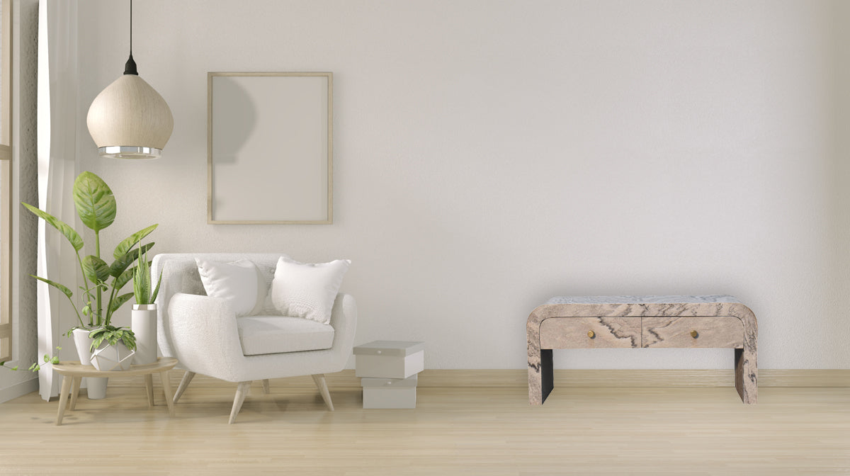 Nouveau Media Unit. Solid Mango Wood