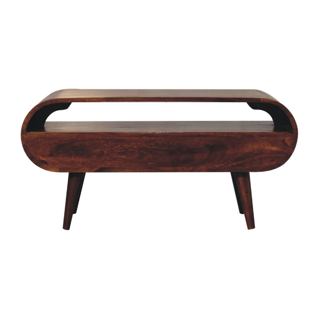 Chestnut Circular TV Stand 100% Solid Mango Wood