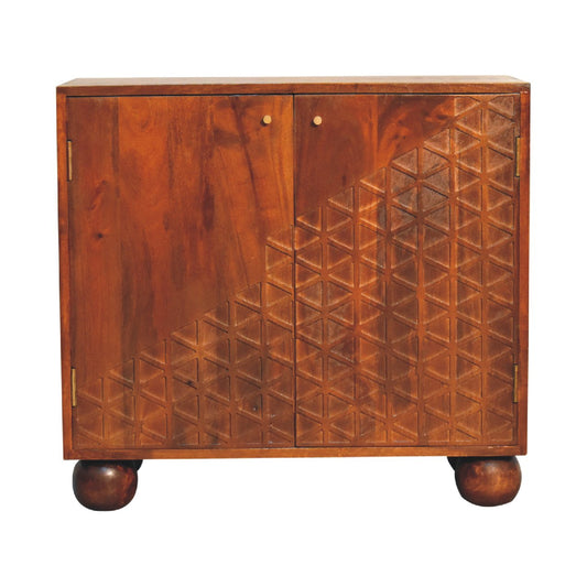 Chestnut Dice Cabinet 100% Solid Mango Wood