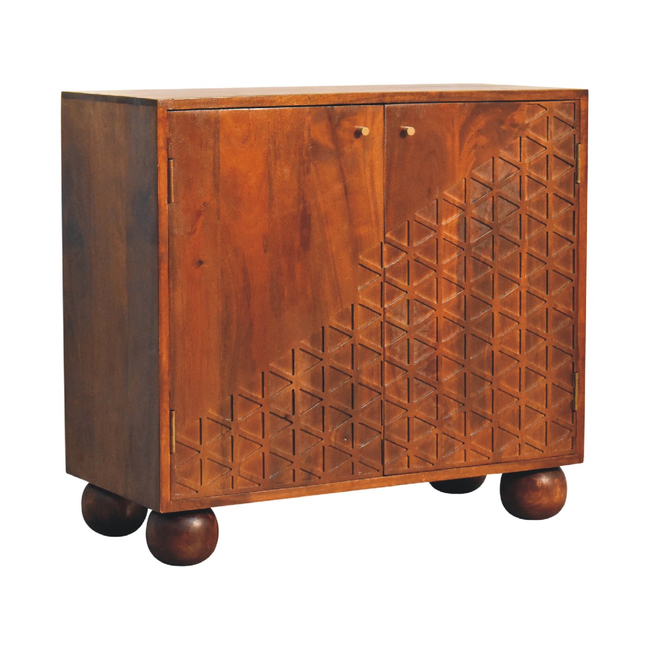 Chestnut Dice Cabinet 100% Solid Mango Wood