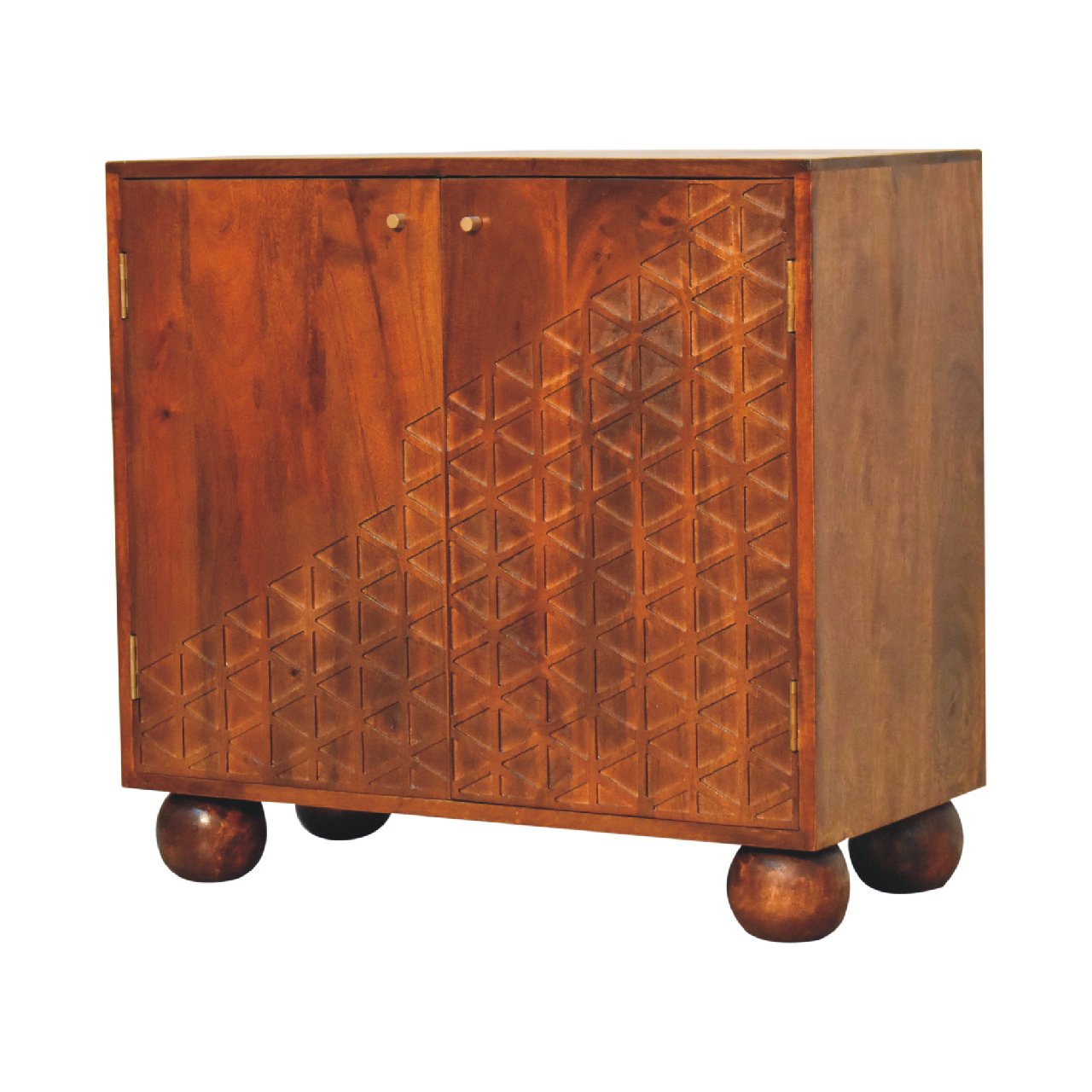 Chestnut Dice Cabinet 100% Solid Mango Wood