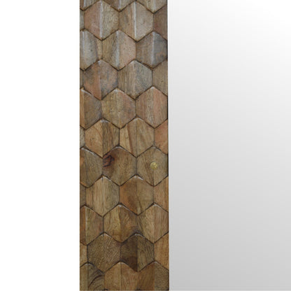 Pineapple Carved Mirror Cabinet. 100% Solid Mango Wood