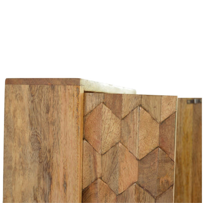 Pineapple Carved Mirror Cabinet. 100% Solid Mango Wood