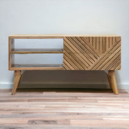 Lille Solid Mango Wood TV & Media Unit. 100% Solid Mango Wood