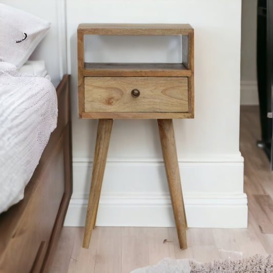 Mini Oak-ish Bedside Table 100% Solid Mango Wood