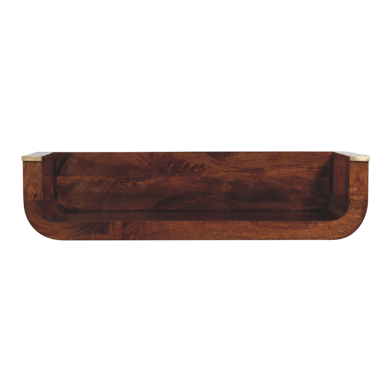 Indira Chestnut Floating Console. 100% Solid Mango Wood