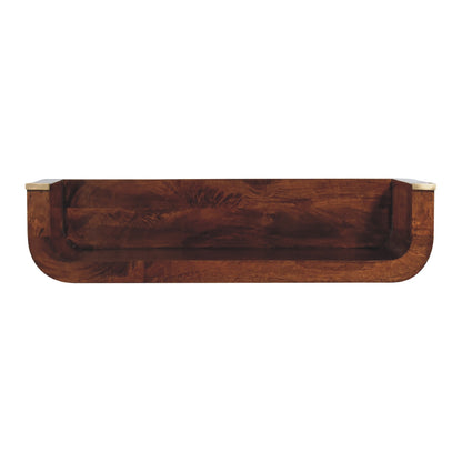 Indira Chestnut Floating Console. 100% Solid Mango Wood