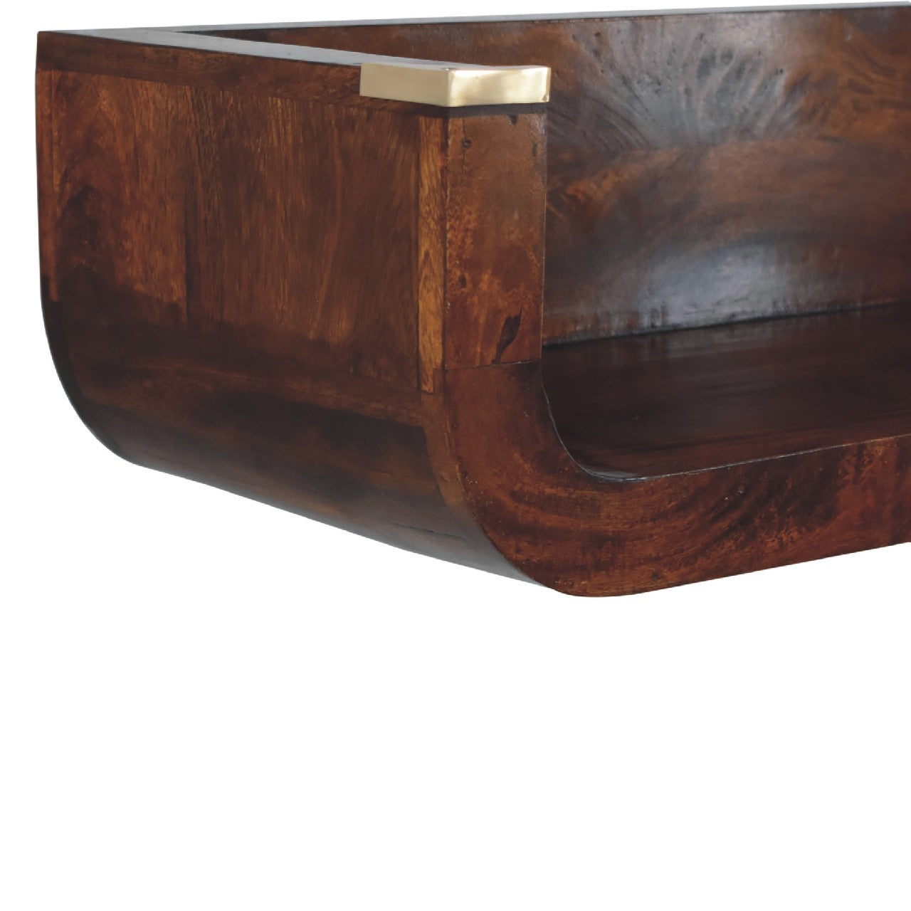 Indira Chestnut Floating Console. 100% Solid Mango Wood