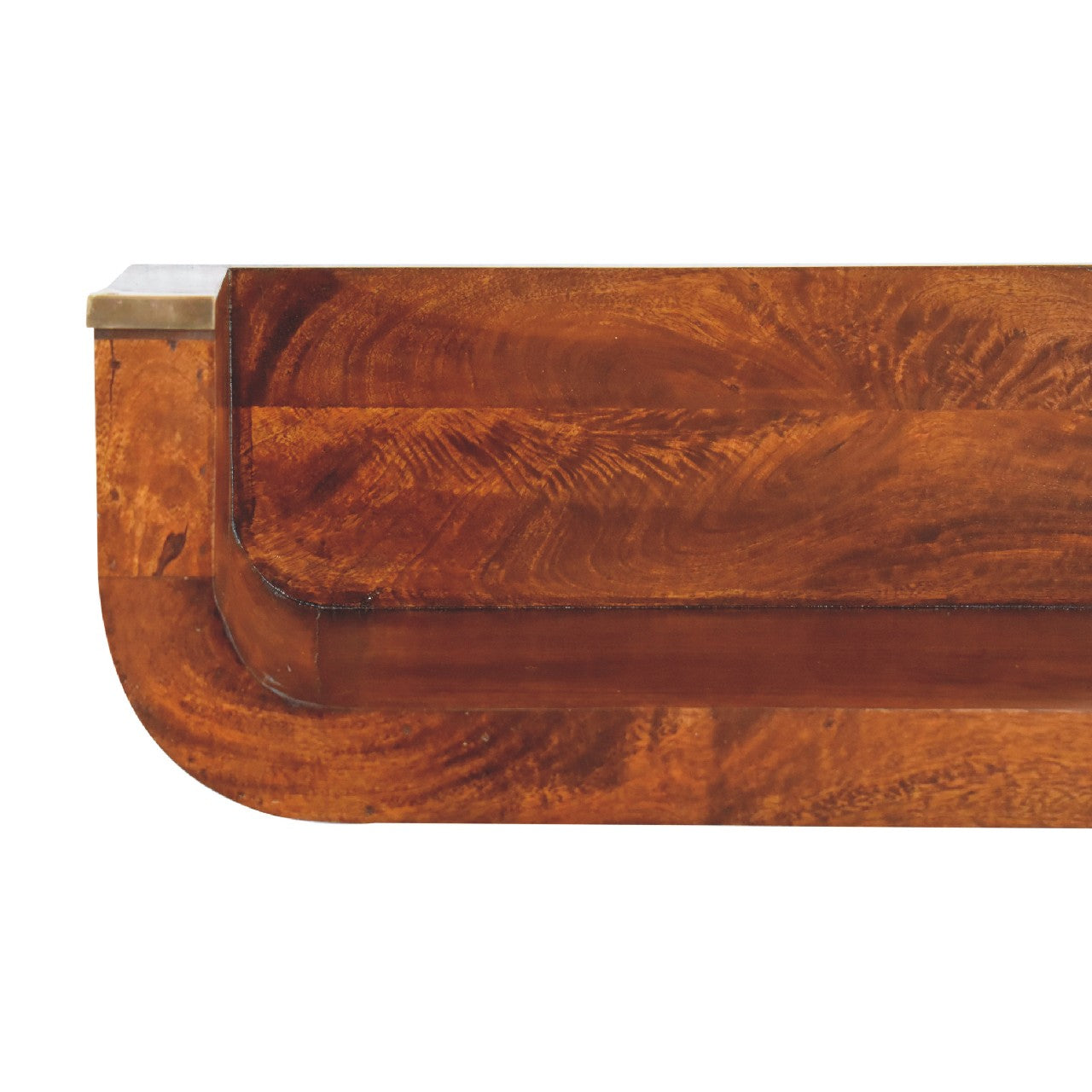 Indira Chestnut Floating Console. 100% Solid Mango Wood