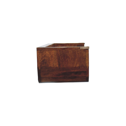 Indira Chestnut Floating Console. 100% Solid Mango Wood