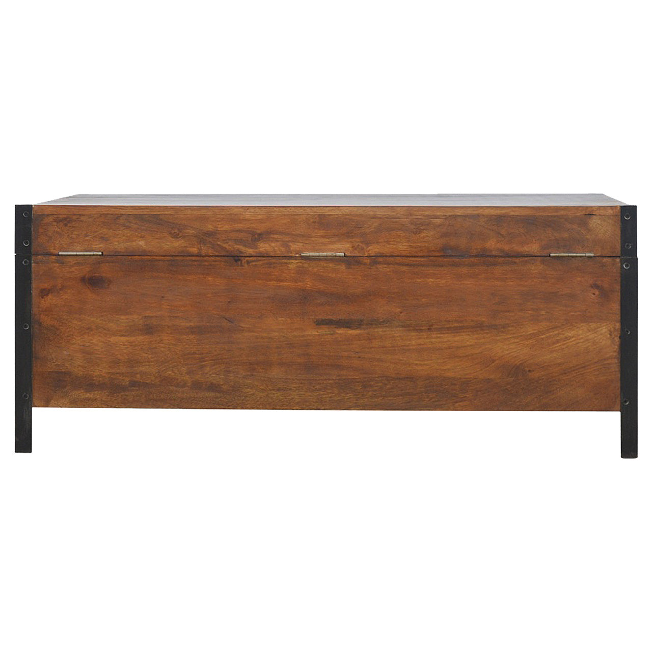 Industrial Lid up Blanket Box. 100% Solid Mango Wood