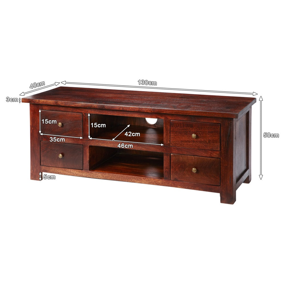 Jaipur Dark Mango TV Cabinet Solid Mango Wood