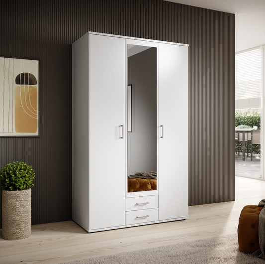 Karl Hinged Door Wardrobe 120cm White or Oak Sonoma