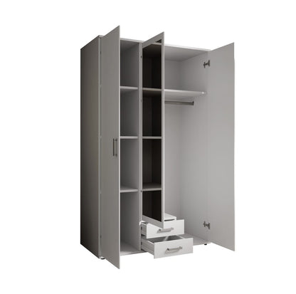 Karl Hinged Door Wardrobe 120cm White or Oak Sonoma