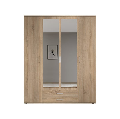 Karl Hinged Door Wardrobe 160cm White or Oak Sonoma