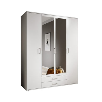 Karl Hinged Door Wardrobe 160cm White or Oak Sonoma