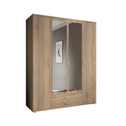 Karl Hinged Door Wardrobe 160cm White or Oak Sonoma