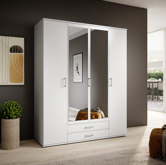 Karl Hinged Door Wardrobe 160cm White or Oak Sonoma