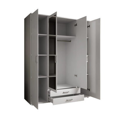 Karl Hinged Door Wardrobe 160cm White or Oak Sonoma