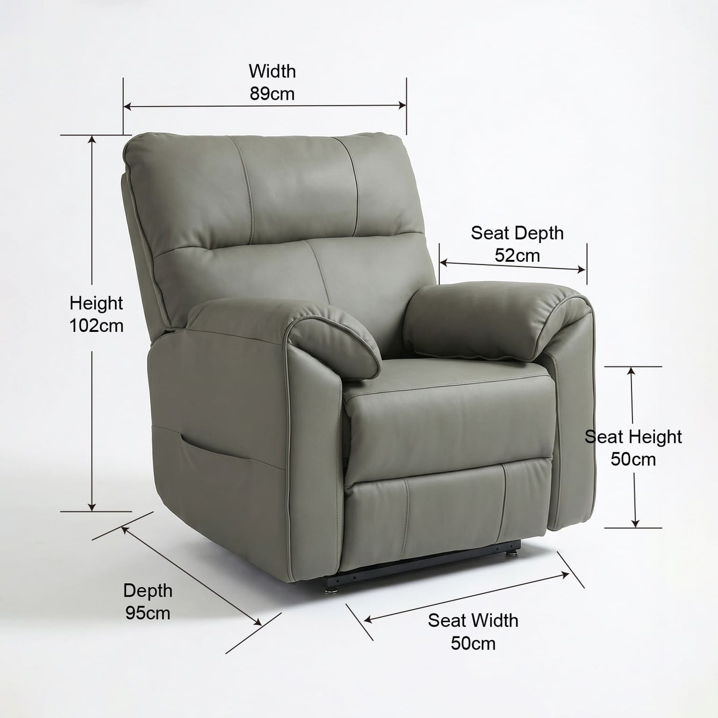 Knightsbridge Leather Recliner - Dual Motor with Heating & Massage