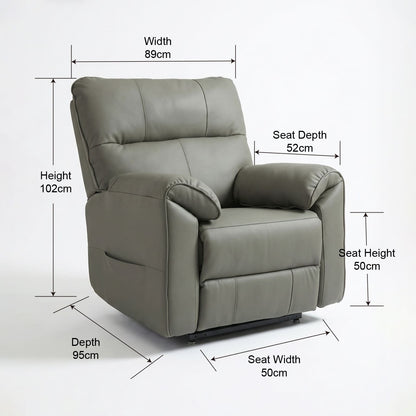 Knightsbridge Leather Recliner - Dual Motor with Heating & Massage