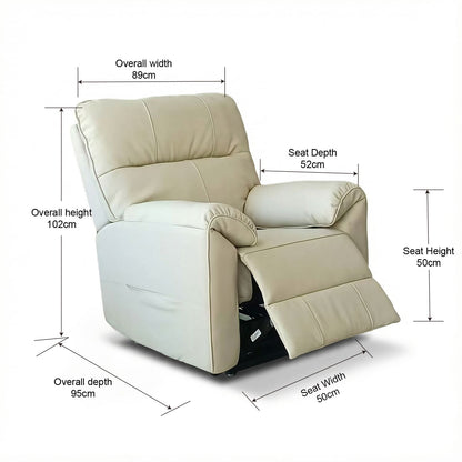 Knightsbridge Leather Recliner - Dual Motor with Heating & Massage