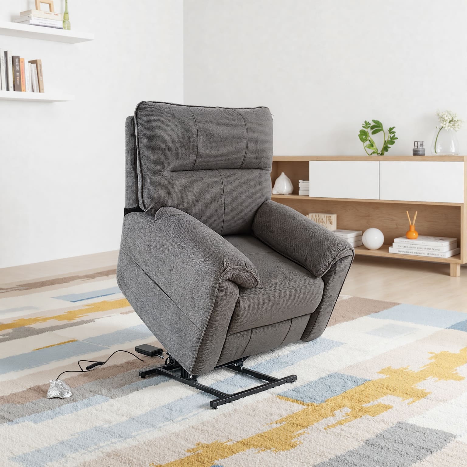 Knightsbridge Recliner - Dual Motor Light or Dark Grey Fabric