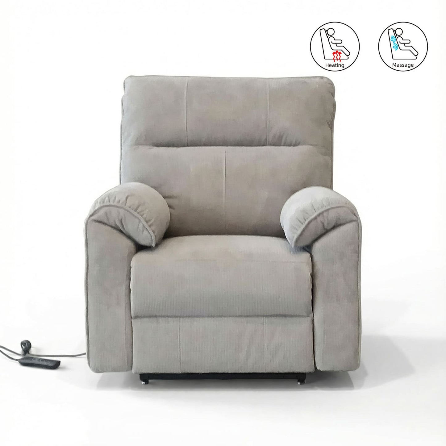 Knightsbridge Recliner - Dual Motor Light or Dark Grey Fabric