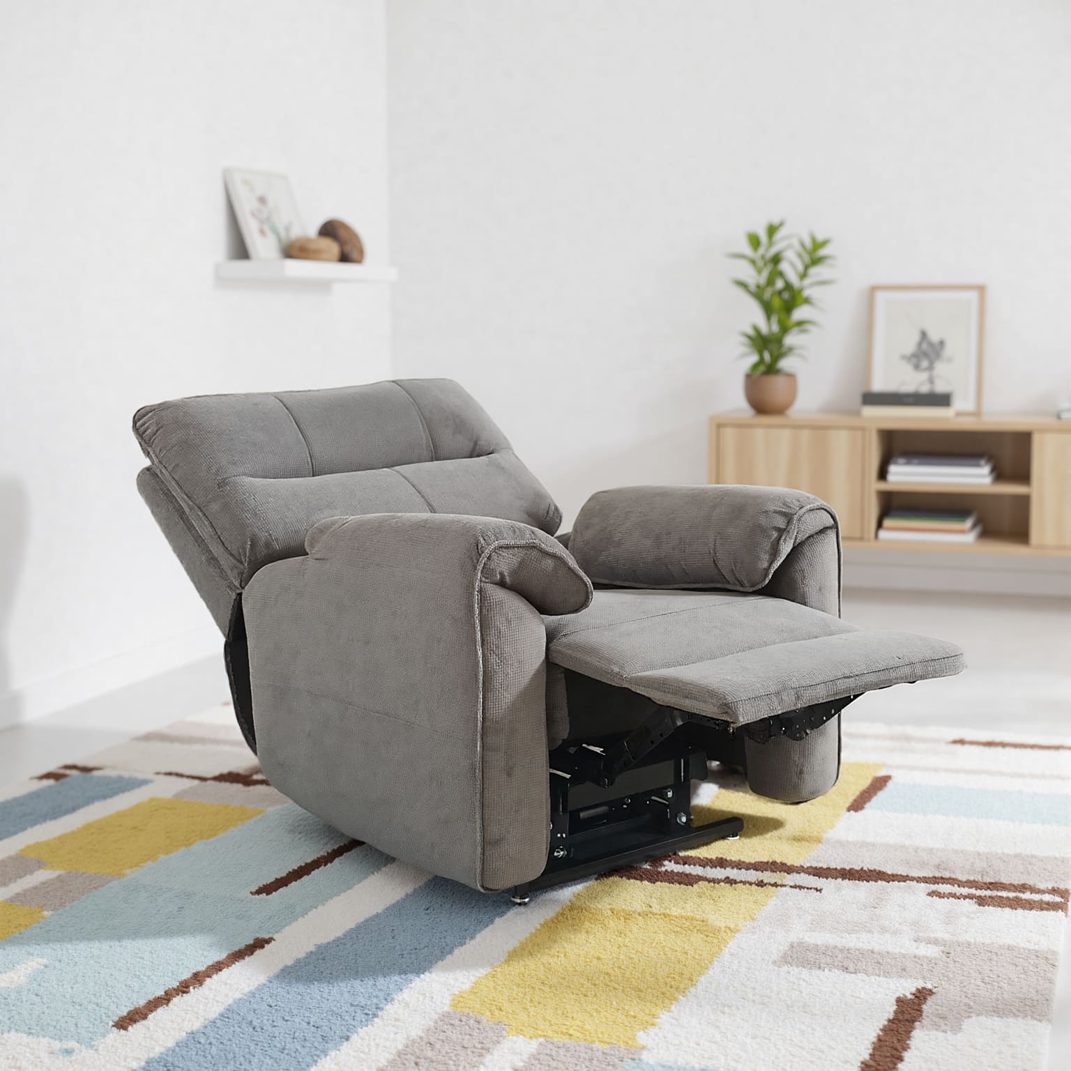 Knightsbridge Recliner - Dual Motor Light or Dark Grey Fabric