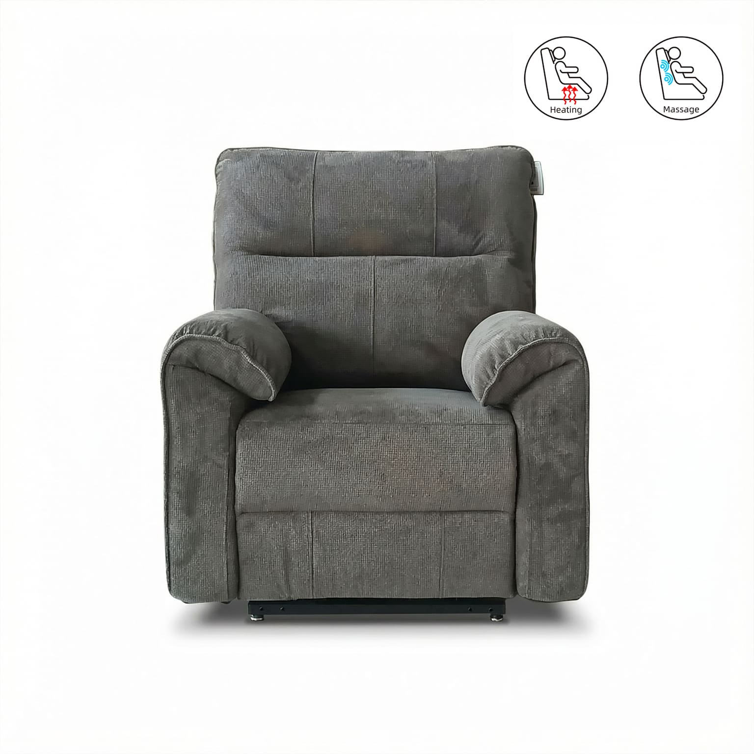 Knightsbridge Recliner - Dual Motor Light or Dark Grey Fabric