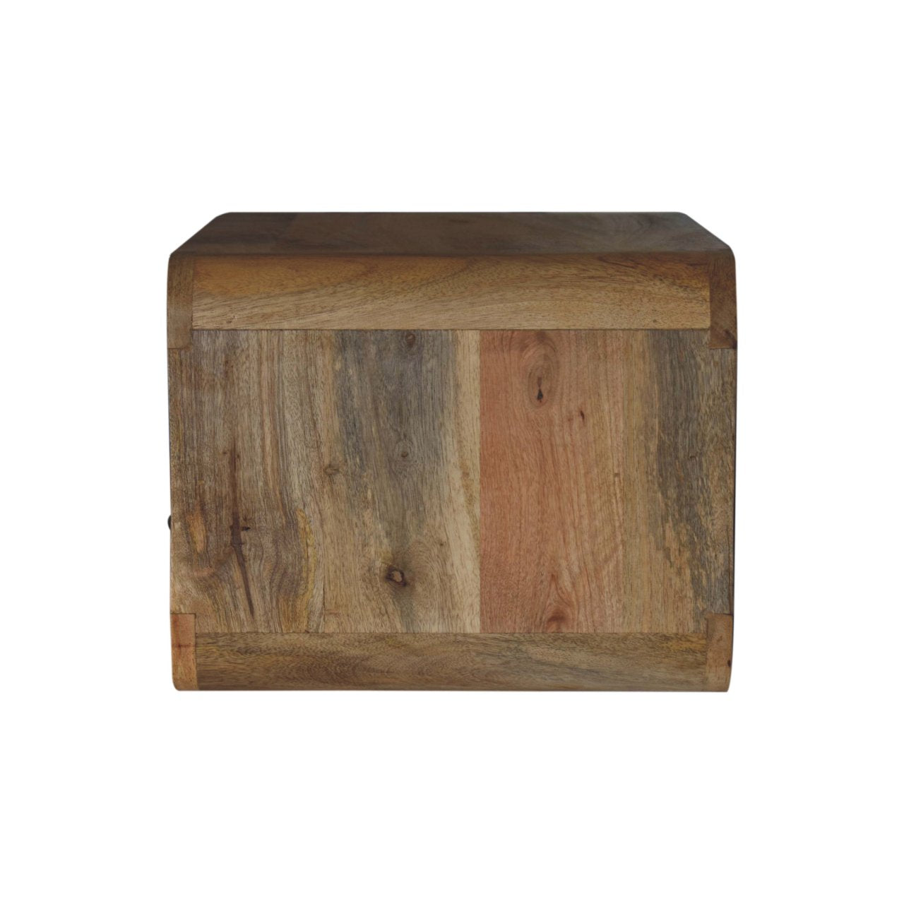 Large Oak-ish Curved Bedside. 100% Solid Mango Wood