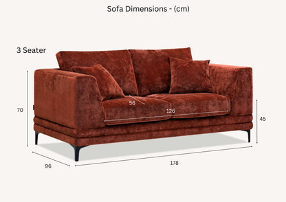 Aluxo Lenox Sofa Range in Rust Velvet