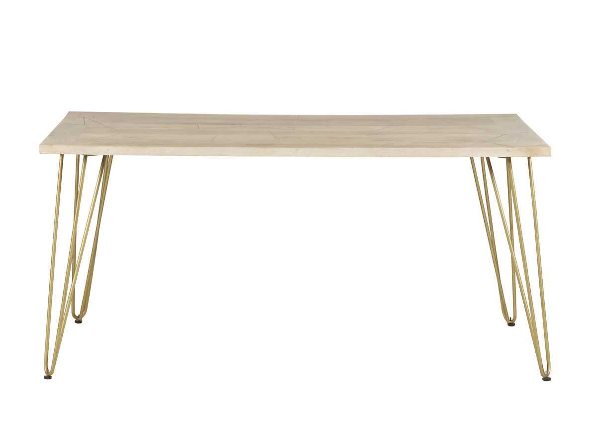 Light Gold Dining Table. 100% Solid Mango Wood.