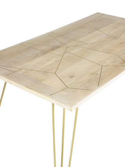 Light Gold Dining Table. 100% Solid Mango Wood.