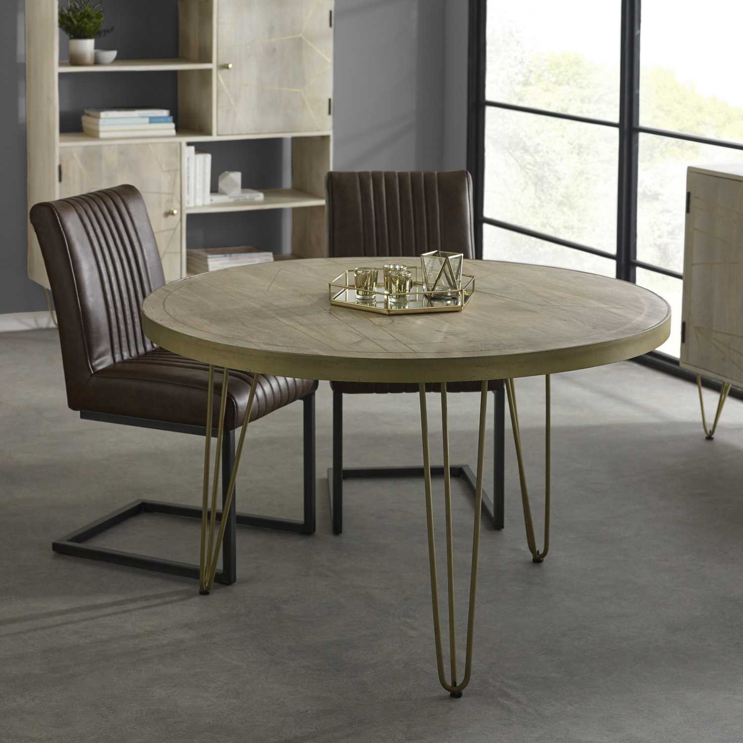 Light Gold Dining Table. 100% Solid Mango Wood