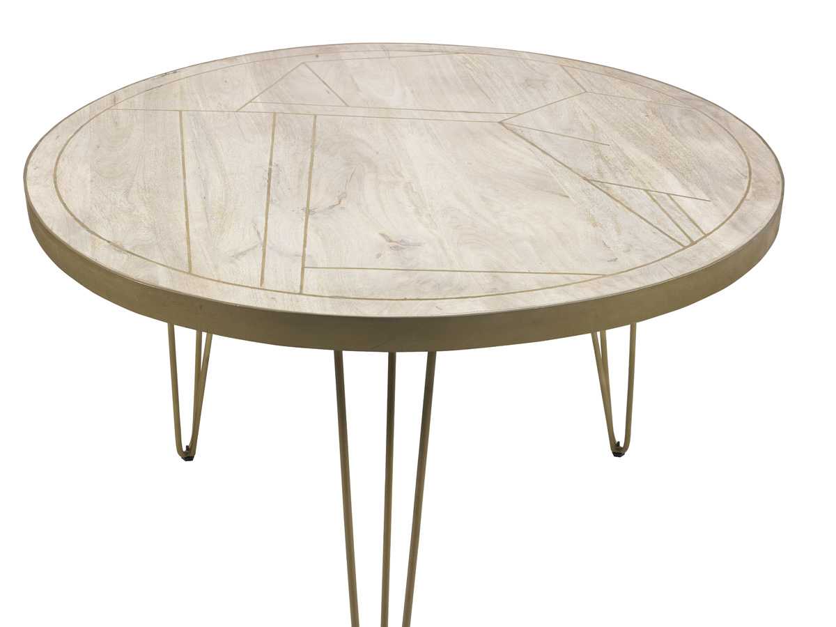 Light Gold Dining Table. 100% Solid Mango Wood