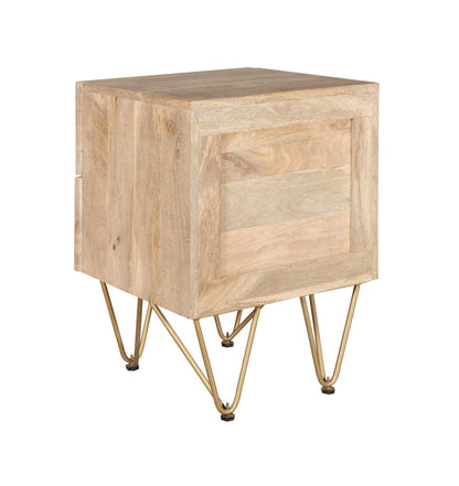 Light Gold  Side Table. 100% Solid Mango Wood.