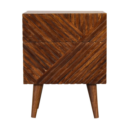 Lille  Chestnut Bedside. 100% Solid Mango Wood