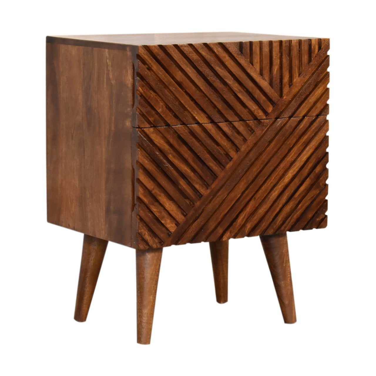 Lille  Chestnut Bedside. 100% Solid Mango Wood