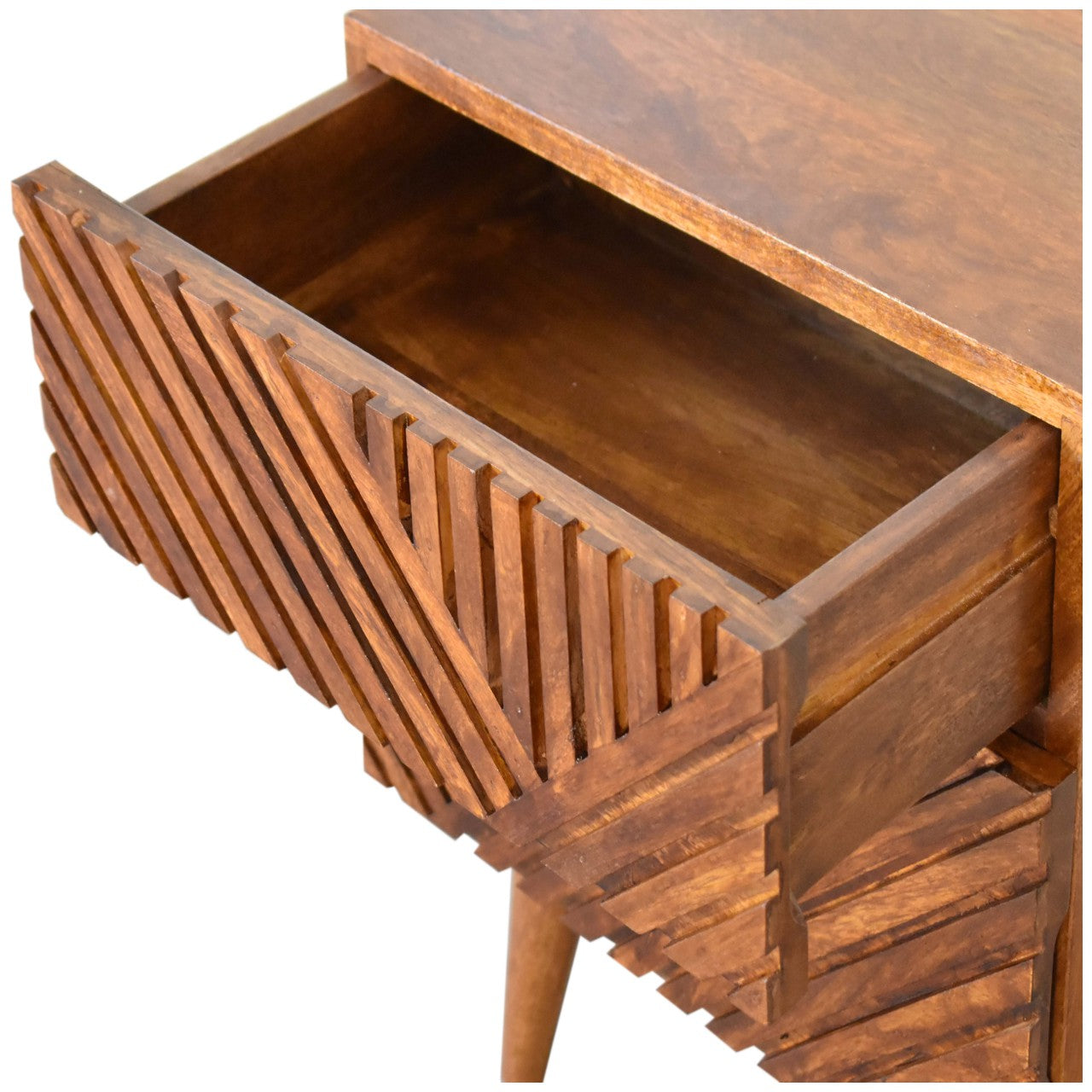Lille  Chestnut Bedside. 100% Solid Mango Wood
