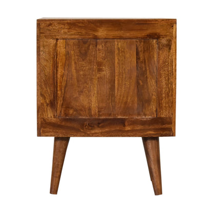 Lille  Chestnut Bedside. 100% Solid Mango Wood