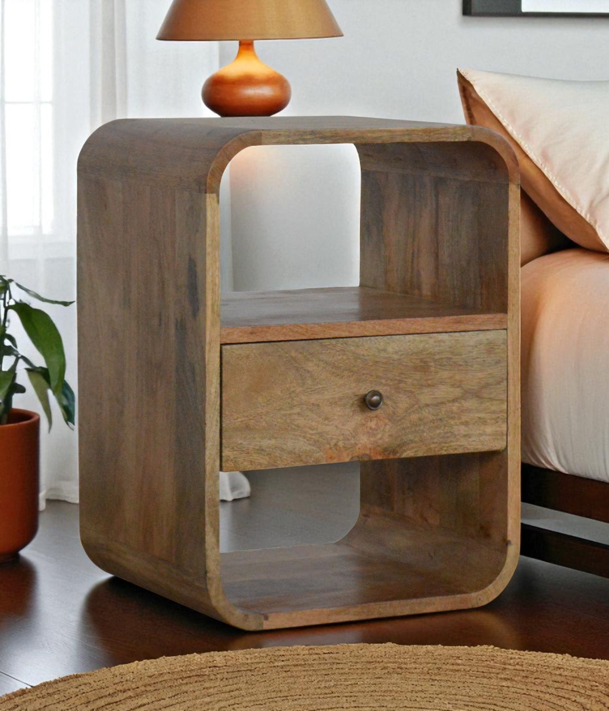 London Bedside. 100% Solid Mango Wood