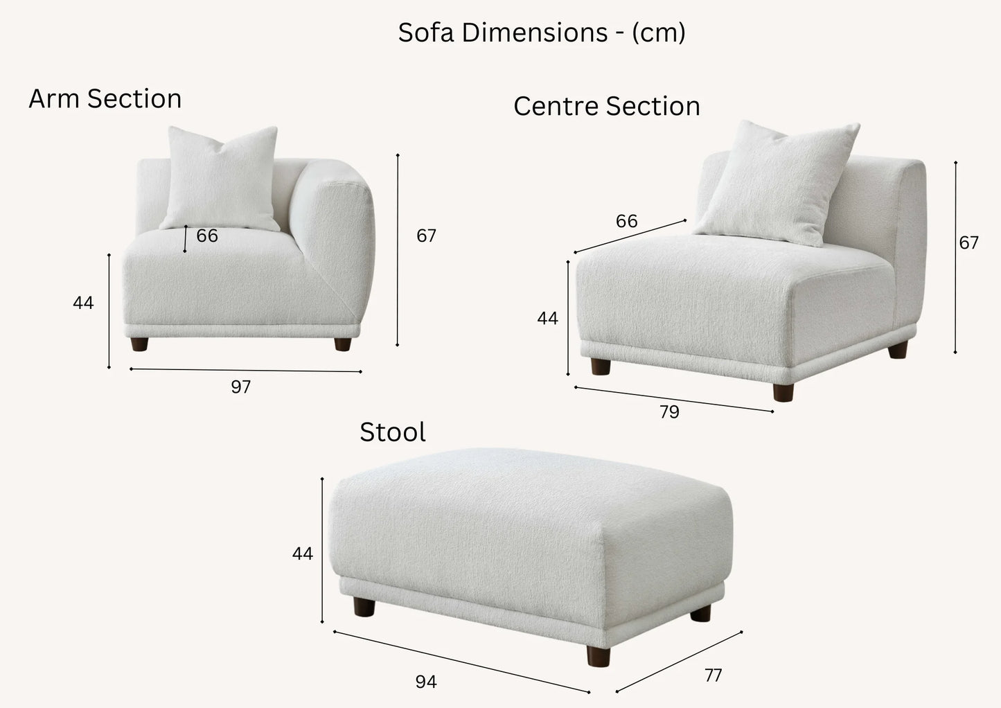 Footstool for Aluxo Lottie Corner Group
