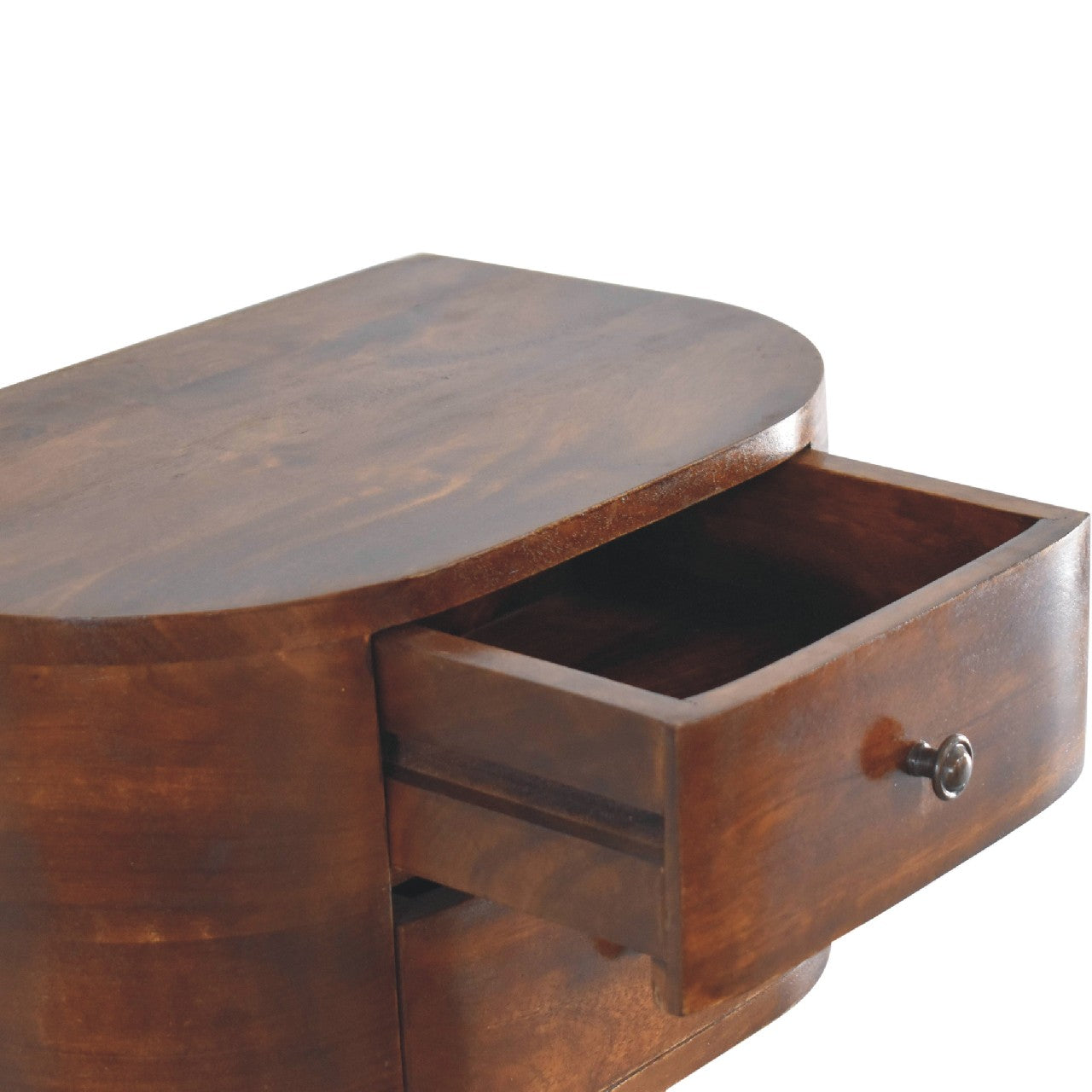 Lunar 2 Drawer Floating Bedside. 100% Solid Mango Wood