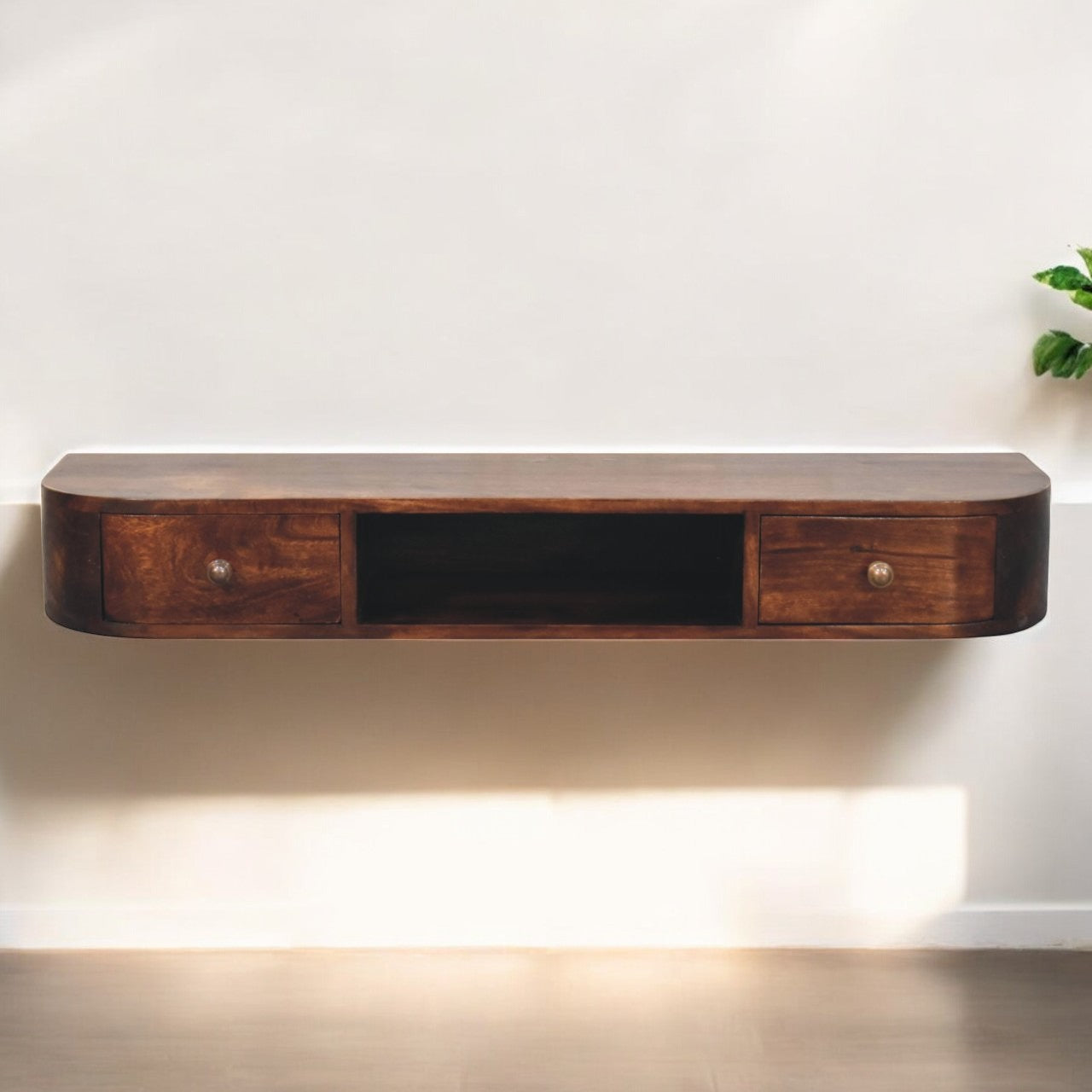 Lunar  Chestnut Console. 100% Solid Mango Wood