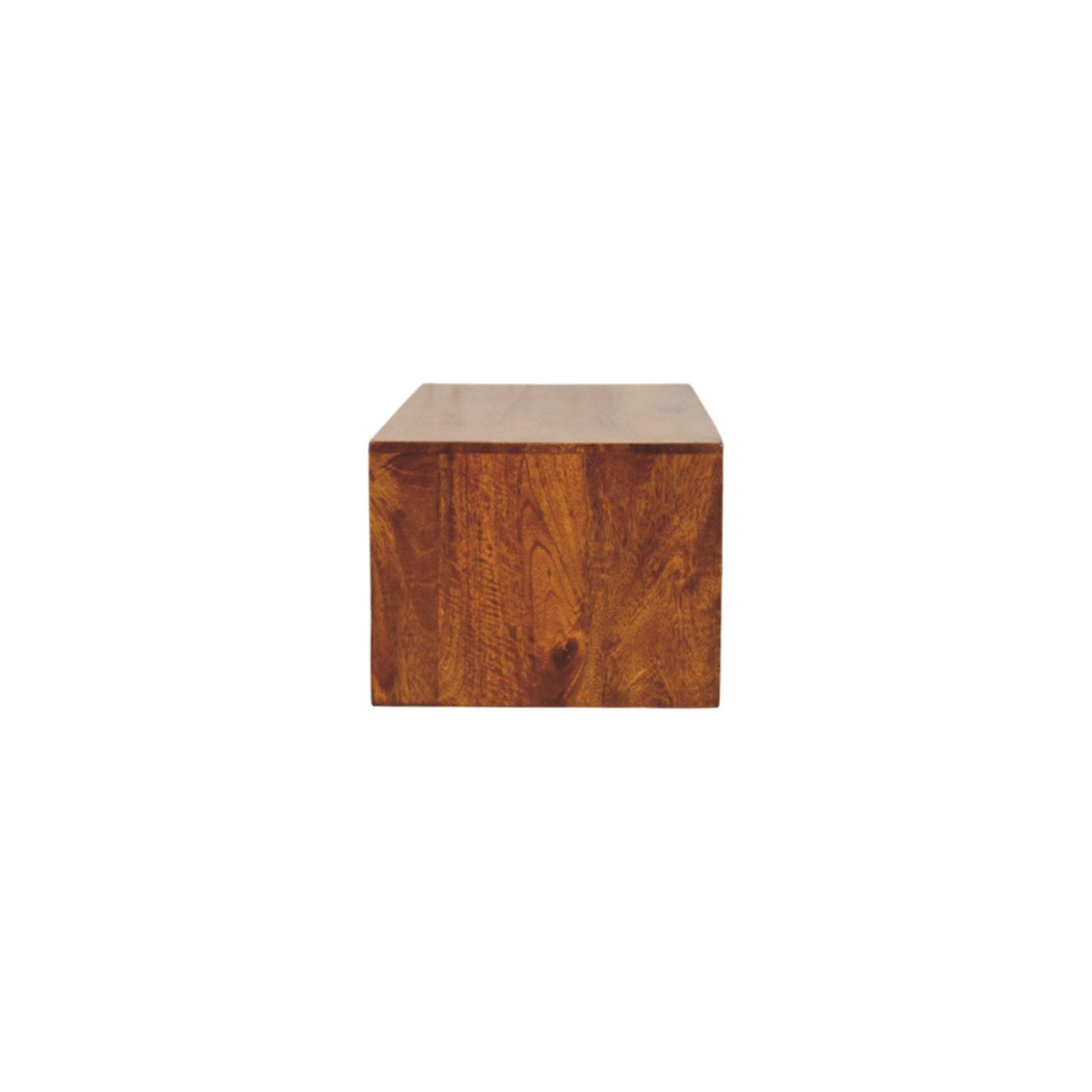 Lunar Chestnut Wall-Mounted Media Unit. 100% Solid Mango Wood