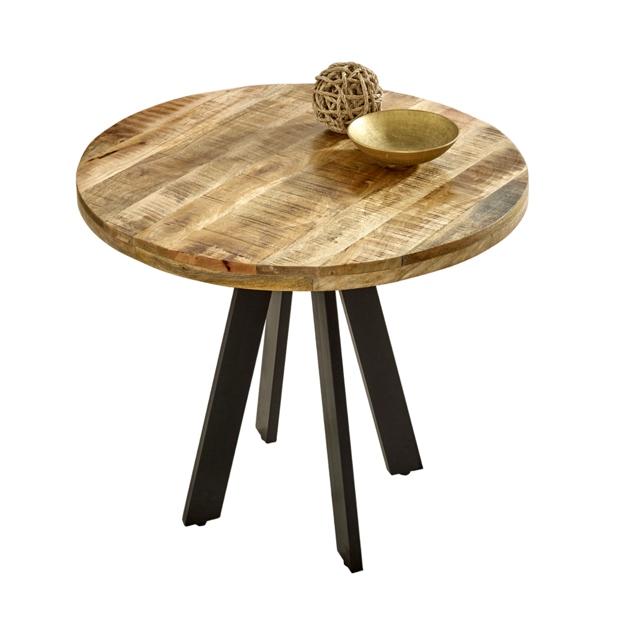 Surrey Round Dining Table 4 Seater 100% Eco Sourced Natural Mango Wood and Metal