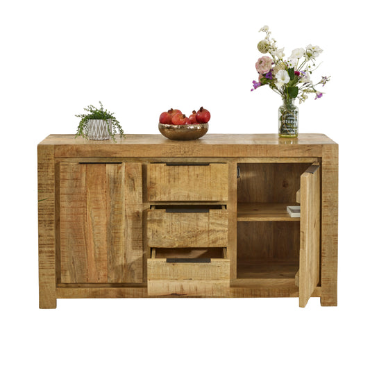 Surrey Solid Wood Large Sideboard 2 Door 3 Drawer 100% Eco Sourced Solid Mango Wood