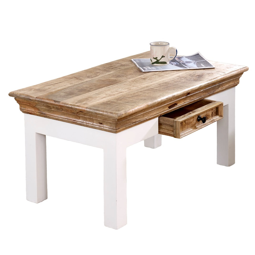 Alfie Coffee Table With Drawer Solid Mango Wood